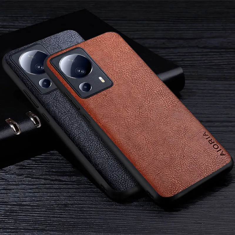 Luxury Leather Case For Xiaomi 13 Lite 5G Premium Business Style Retro Litchi Pattern Back Cover for Xiaomi 13 Lite Civi 2 case