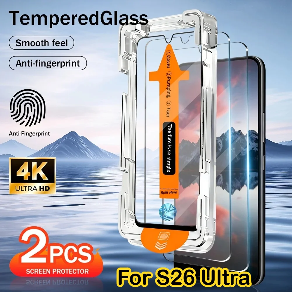 

2Pcs 2K 9H Tempered Glass for Samsung Galaxy S26Ultra S25 S24 S23 S22 S21 Plus A71 A25 A15 A35 A34 A54 A55 Screen Protector Film