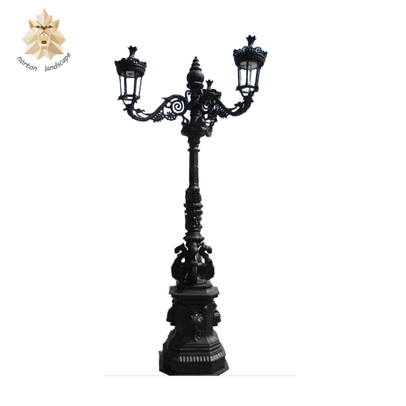 

Factory Made Wholesale Cheap Price Custom Outdoor Home Garden Decoration Cast Iron Lamp Post Metal Steel Park Light Pole