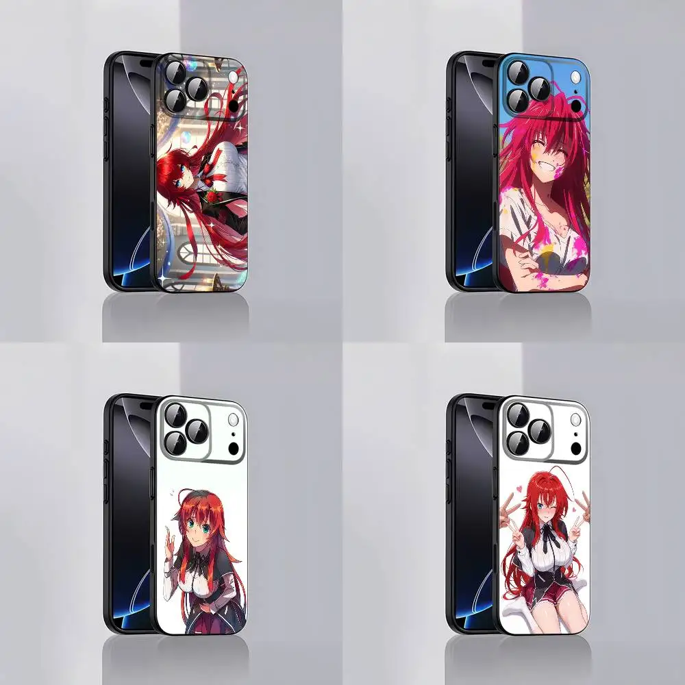 

R-Rias Gremory High School Phone Case For iPhone 17,16,15,14,13,12,Pro,Max,Plus,E,SE4,Air,Mini Black Soft Cover