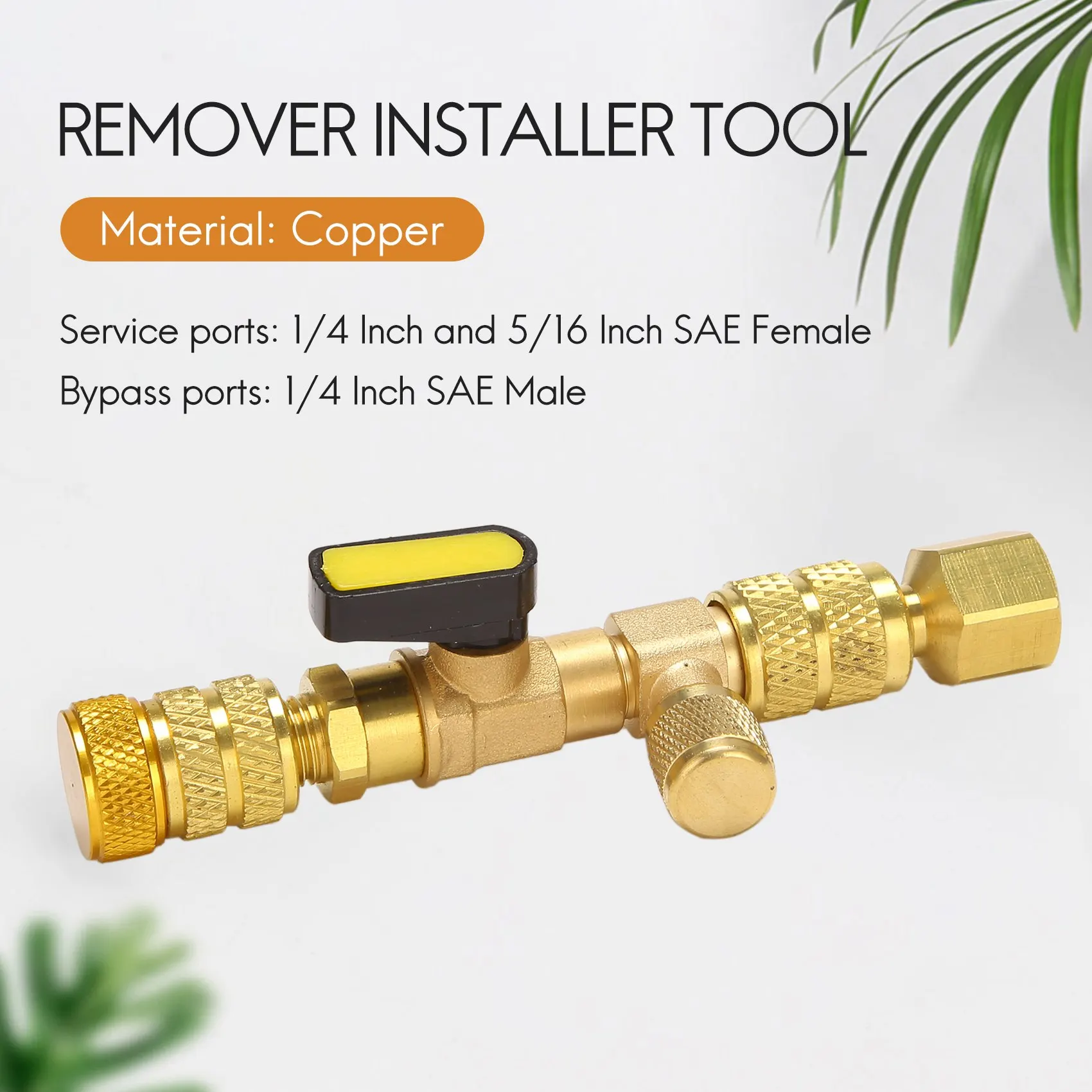 R410A R22 Valve Core Remover Installer Tool with Dual Size SAE 1/4 & 5/16 Port for R404A R407C R134A R12 R32 HVAC System