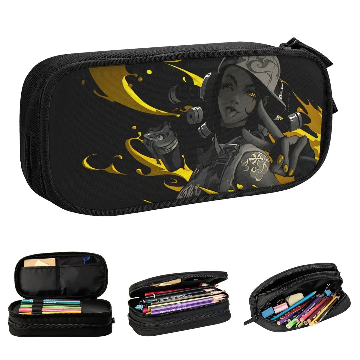Valorant Raze Shooting Game Pencil Case, Acessórios de Computador, Pen Box Bag, Kids Large Storage, Estudantes, Presentes da Escola
