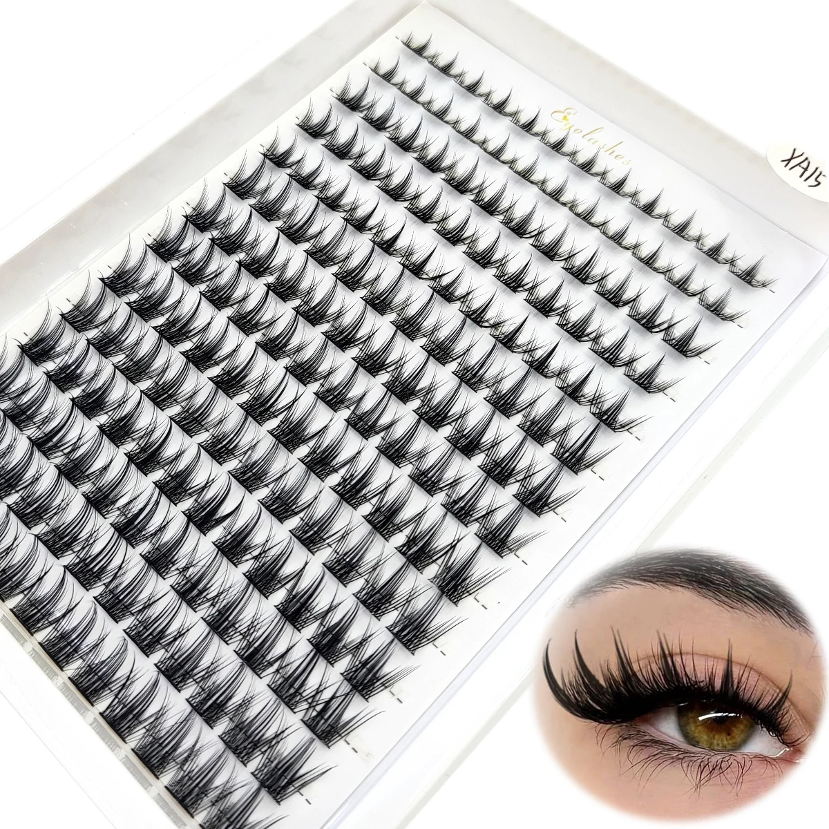 14줄의 개인용 속눈썹 8-16mm 혼합 트레이 자연스러운 속눈썹 연장 3D 인조 밍크 속눈썹 번들 메이크업 도구