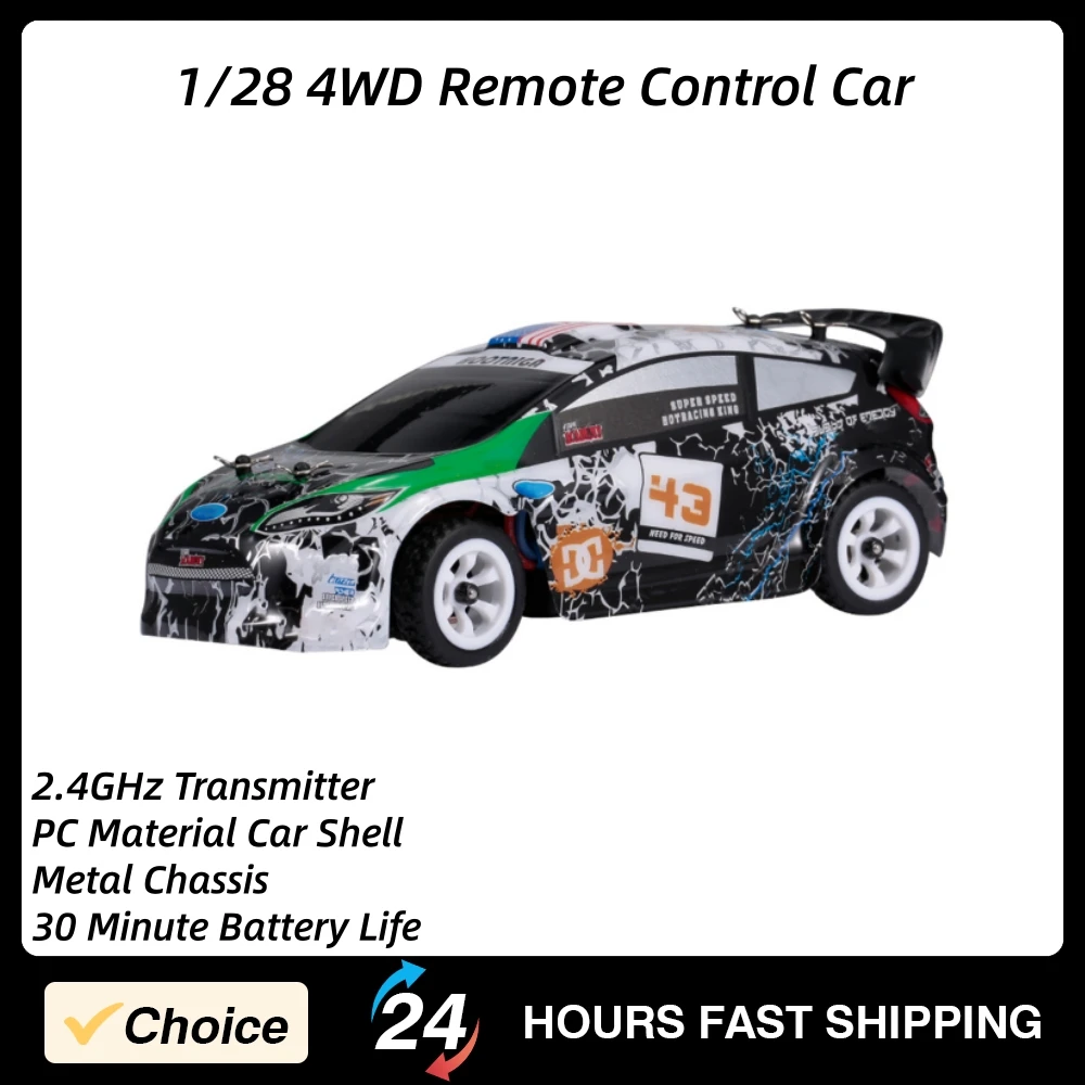 

Радиоуправляемая машинка 1/28, полноприводная, электрическая, 2,4 ГГц, 30 км/ч, для дорог, с перезаряжаемой батареей