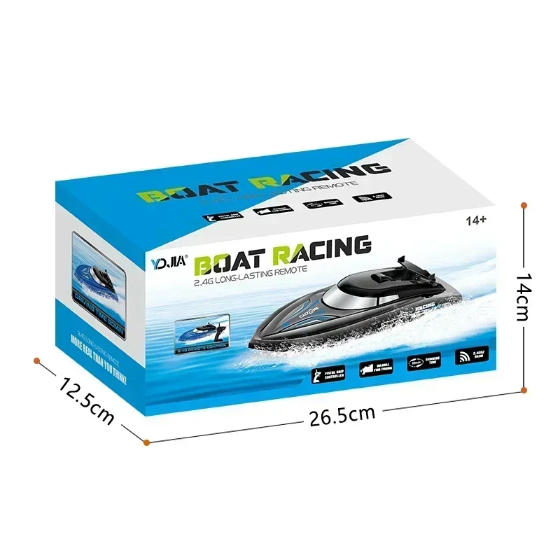 Barco RC de 2,4 Ghz, lancha rápida con Control remoto, juguete para niños, barco de carreras de alta velocidad, baterías recargables para regalo de niños