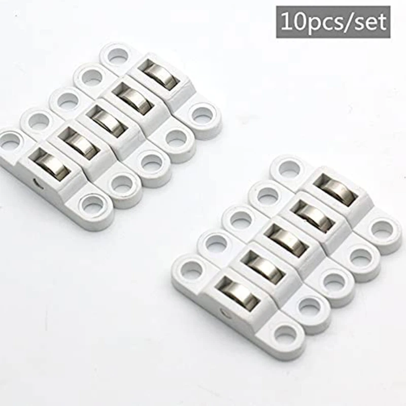 10 Pieces/set Plastic Wardrobe Sliding Door Roller Pulley Sliding Door Silence Fittings Sliding Gate Wheel Dropship