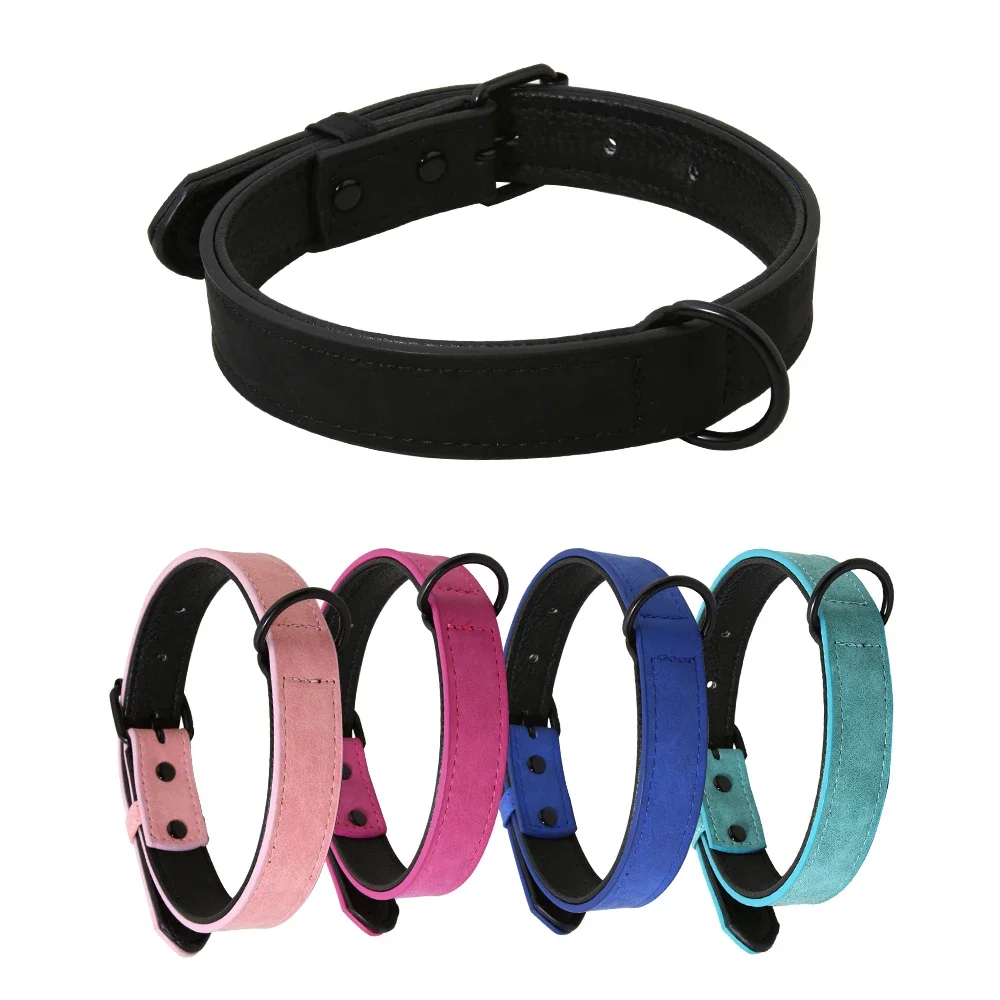Collar grande para perro, collares acolchados suaves para perro, Collar duradero de cuero de PVC para mascotas, Collar para perros grandes Rottweiler Labrador Pitbull