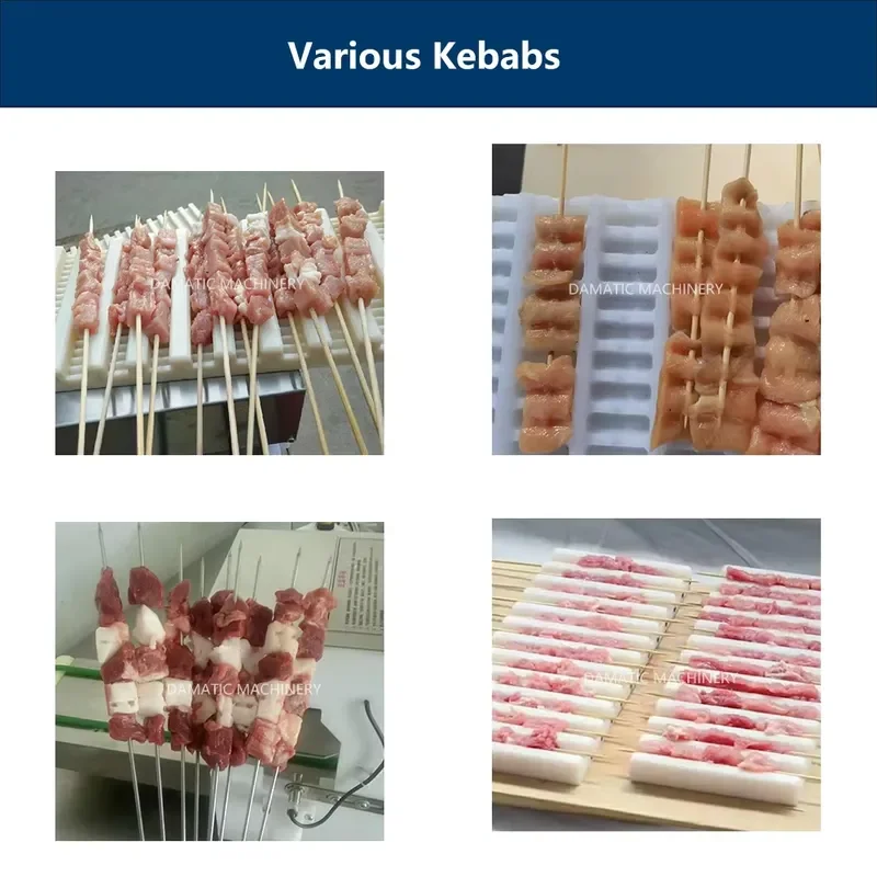 Damatic Barbecue Grill Skewers 1800 PCS Per Hour Automatic Chicken Lam Beef Kebab Skewer Making Machine view 5