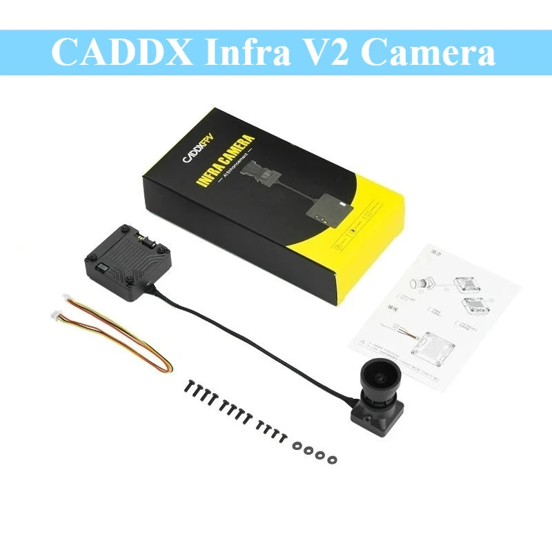 

Infra V2 Camera No-Light Night Camera CADDX Analog VTX Kit 0 Lux Super WDR 1500TVL 131° FOV Black and White Sensor for FPV Drone
