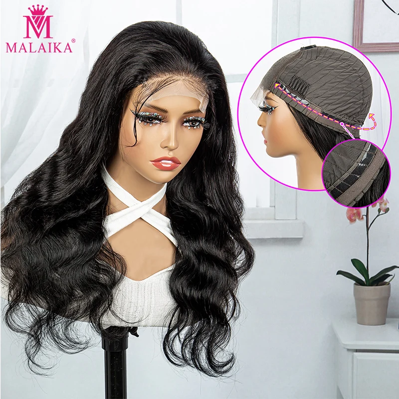 

Malaika Gluess Lace 4x4 Closure Wig Brazilian Body 180% Density Human Hair Wigs For Black Women Remy Lace Wig With Baby Hair