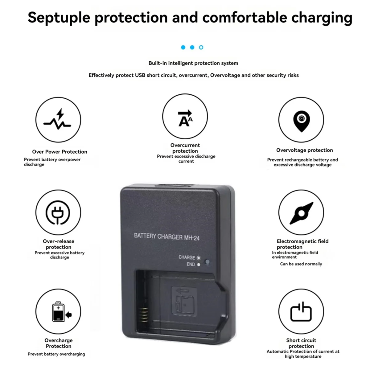 A39R-MH-24 Charger for Nikon EN-EL14 EL-EL14a Battery P7000 P7100 D3100 D3200 D5100 D5200 Camera with Power Cord US Plug