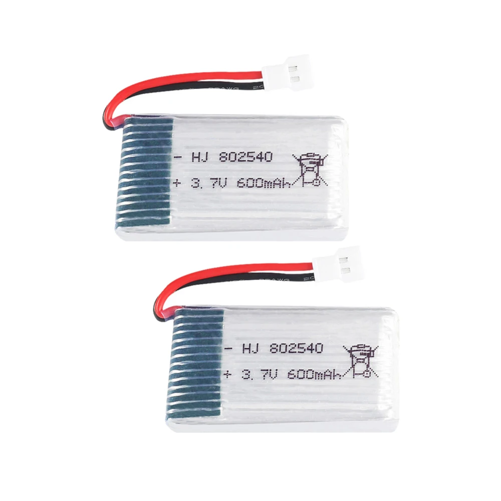 Batteria e caricabatterie Lipo 3.7 V 600mAh 802540 per batteria SYMA X5C X5C-1 X5 X5SC X5SW M68 K60 HQ-905 CX30 RC Quadcopter 3.7 V