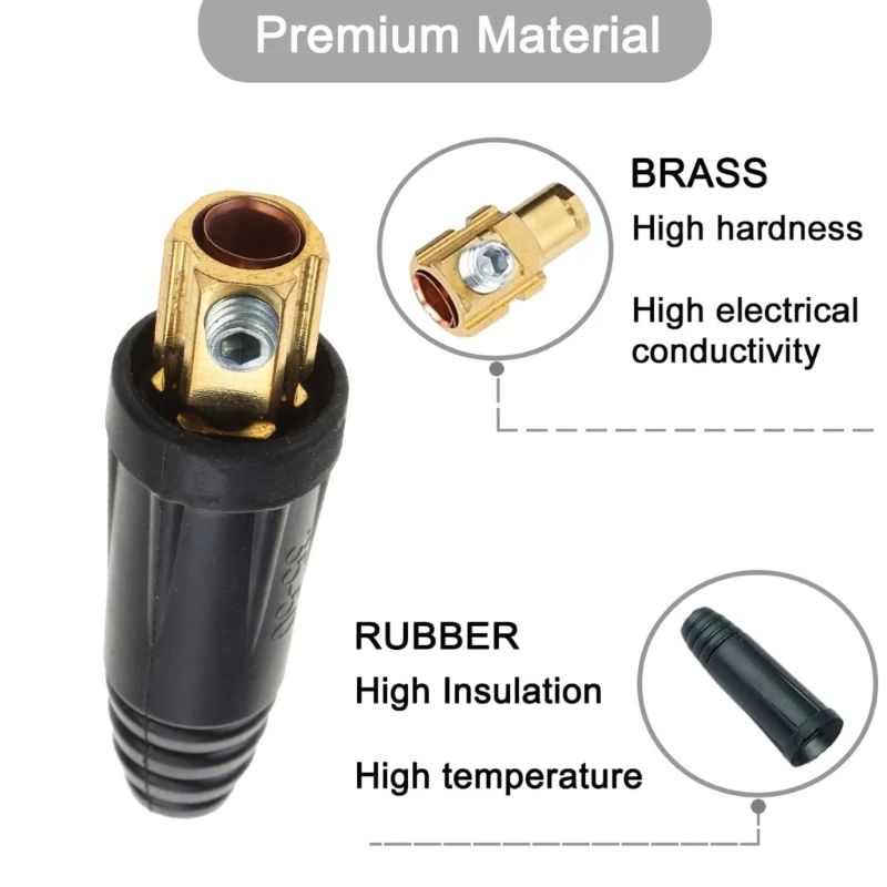 Coppia connettori rapidi per cavi saldatura da 2 pezzi 200Amp-300Amp (#4-#1) 35-50 MQ per accessori per macchine