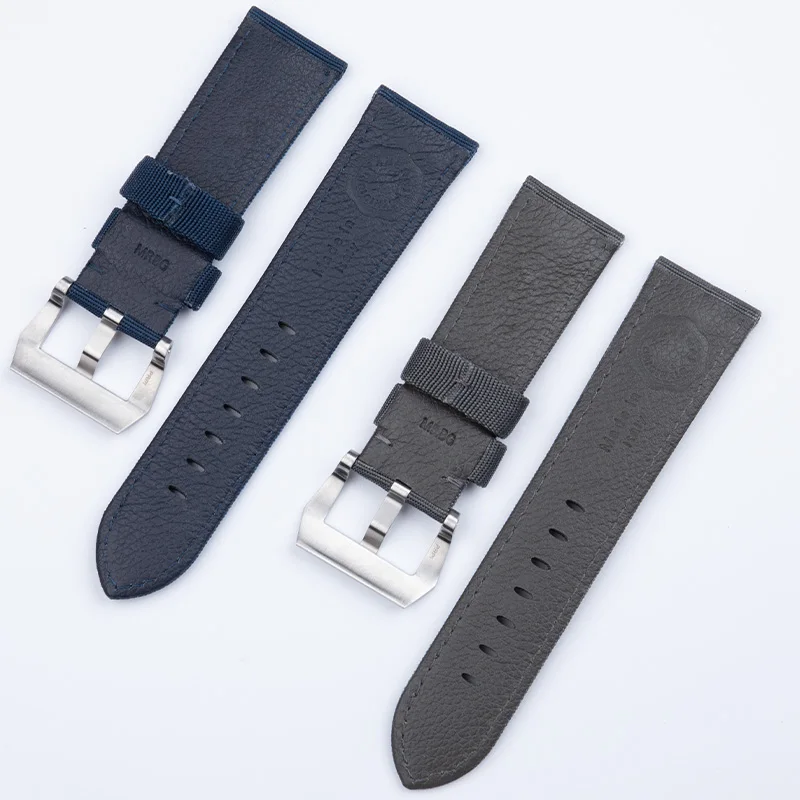النايلون المنسوجة قماش حزام الساعات 24 مللي متر ل بانيراي حزام ل Luminor PAM01118 441 111 أسود أزرق أخضر رمادي حزام (استيك) ساعة سوار
