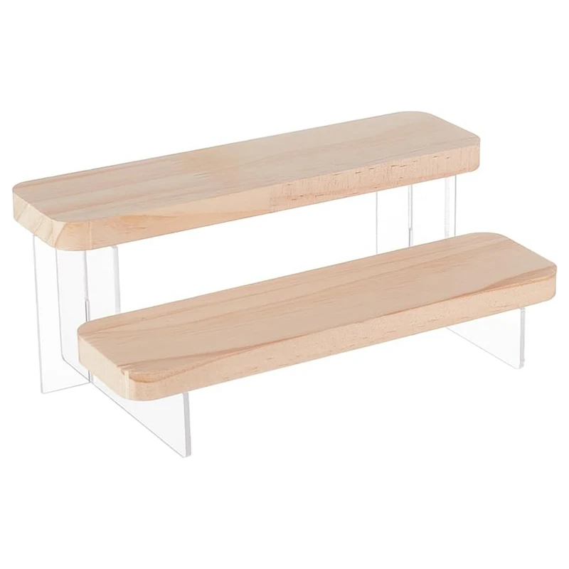 1 Stuks 2-Tier Figuur Display Stand Acryl Display Risers Voor Modellen, Bouwstenen Display