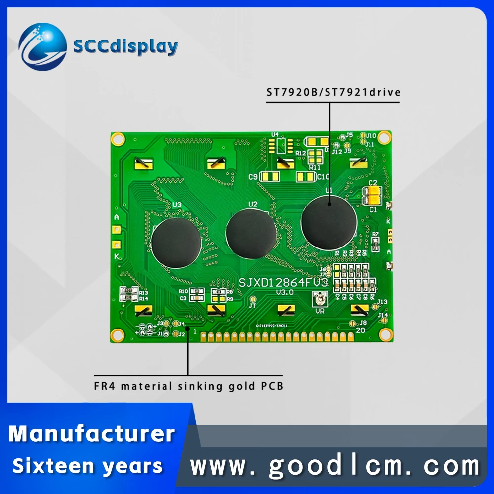 Premium 12864F with font library LCD screen SJXD12864F 128X64 LCM LCD module 128*64 ST7066 driver display screen