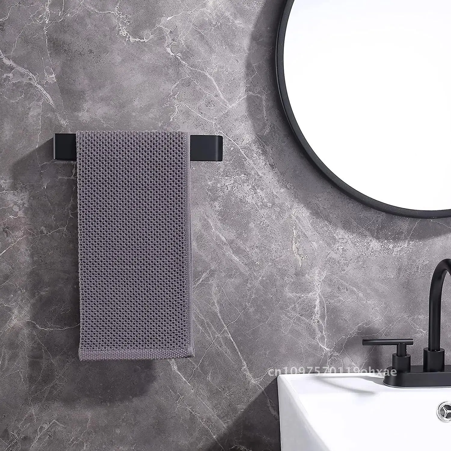 Stanzfreier weißer Handtuchhalter, einpoliger Badezimmer-Anhänger, Toilettenhandtuchhalter, Silber, Schwarz, Gold, Dual-Use-Modelle erhältlich