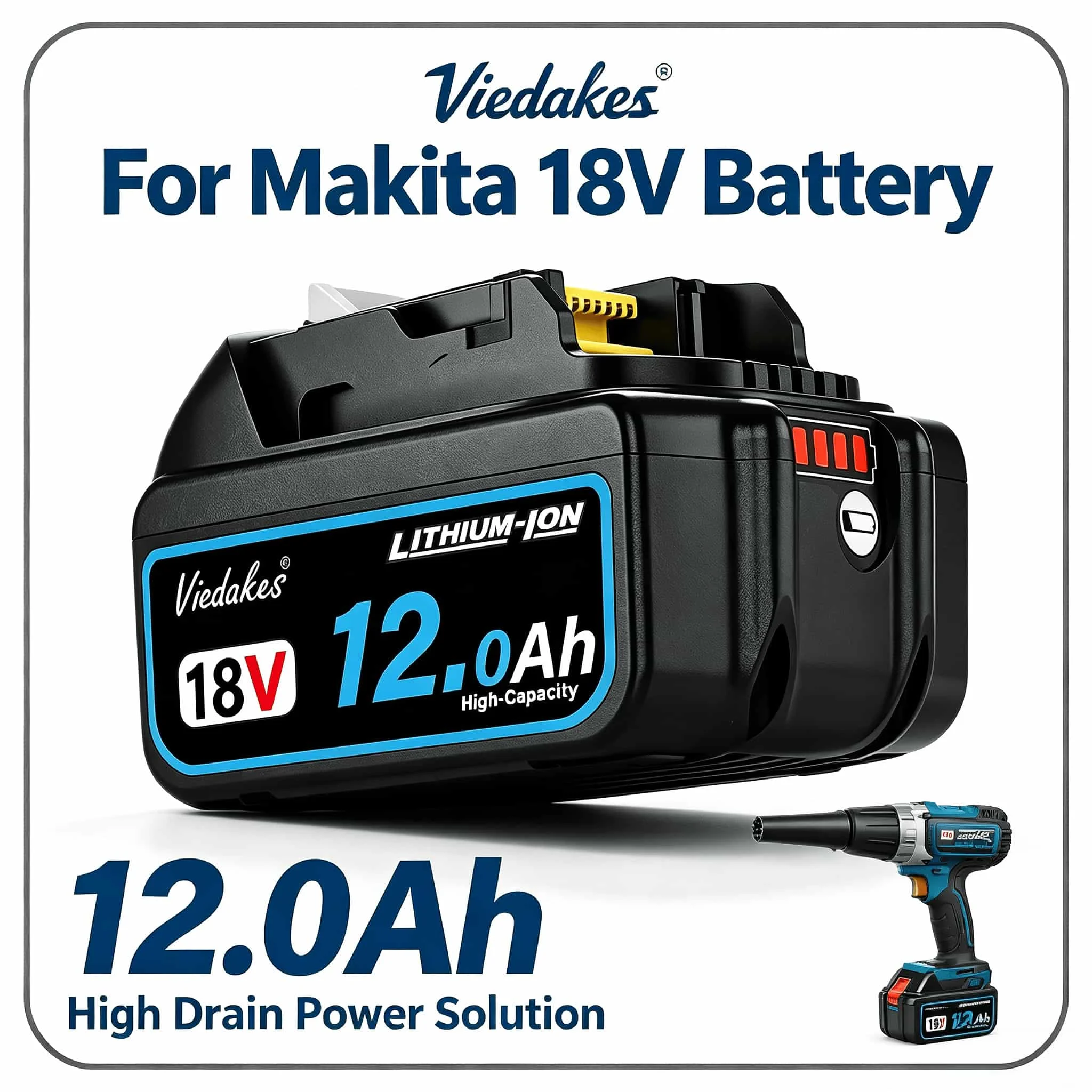 For Makita Battery 18V 10Ah 12Ah Lithium Compatible BL1860 BL1850 DDF487 DTD172 DHR242 LXT Spare Pack