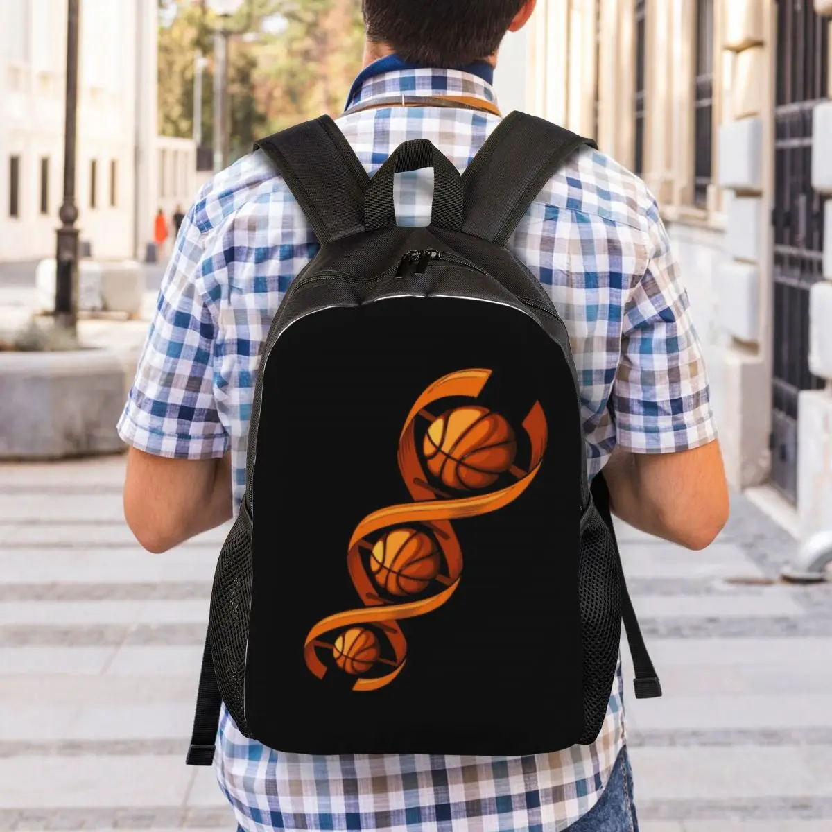 Basketball Is In My DNA mochila para hombres y mujeres, bolsa de libros para estudiantes universitarios, bolsa deportiva para computadora portátil de 15 pulgadas, Idea de regalo