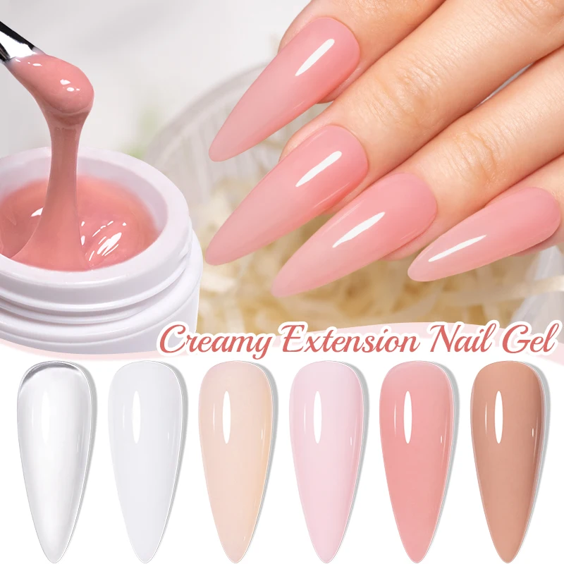 푸엔테 12개 크리미 연장 네일 젤 폴리쉬 키트 클리어 화이트 누드 핑크 빌더 네일 젤 쏙 오프 UV 네일 아트 바니쉬 매니큐어