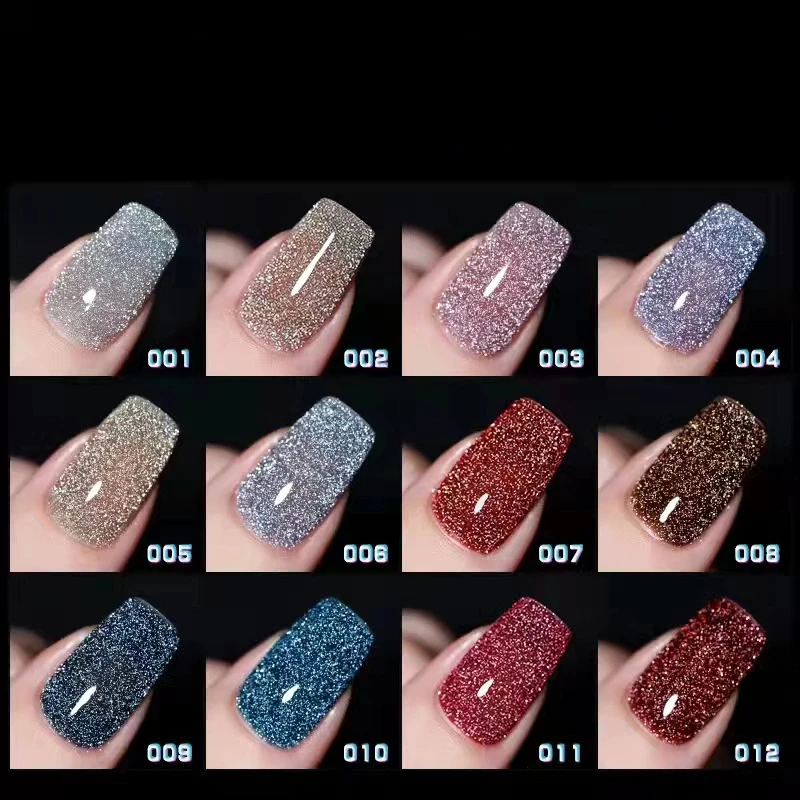 

HOEPOOK Fine Glitter 7ml Gel Nail Polish Starry Sky Glossy Nail Polish Varnish Soak Off UV Gel for Base Top Coat