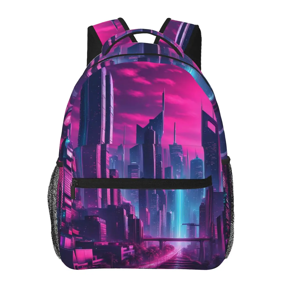 

Retrowave Racing Game Gaming Backpack Daypack Large Capacity Boys Girls BookBag Shoulder Bags for Men Women Kids School Bag