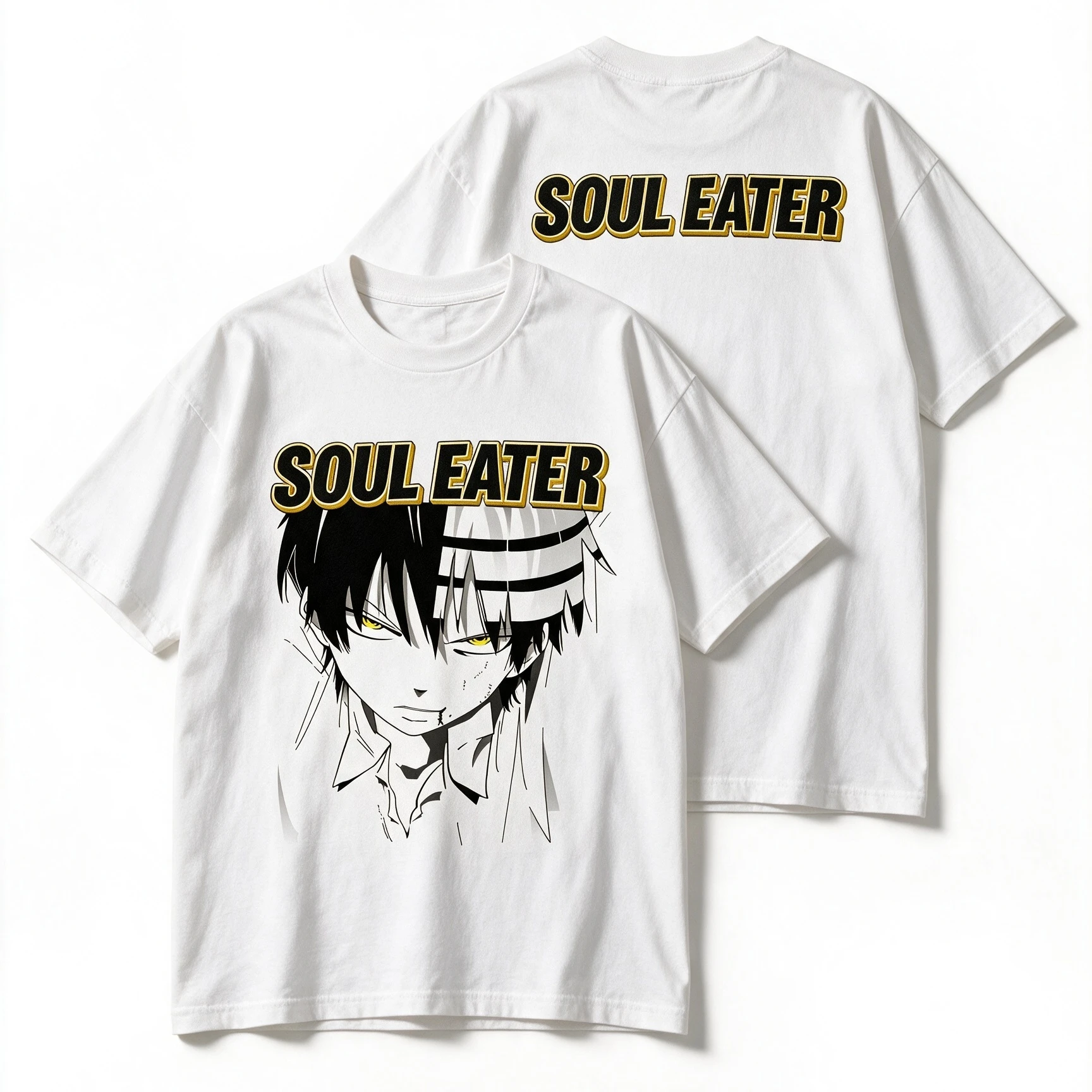 Summer Hot Sale Anime Soul Eater Death the Kid T Shirt Y2K Unisex Gothic Round T-shirt Retro Vintage Graphic Oversized T Shirt