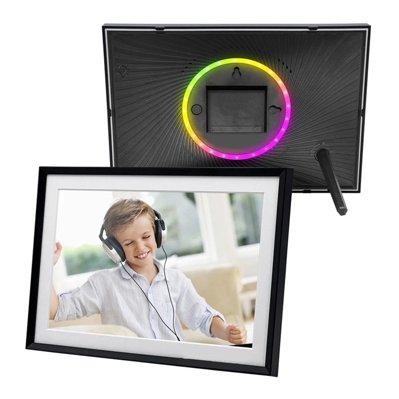 Porta-retratos digital 10.1 Polegada frameo porta-retratos digital wifi 32gb grande armazenamento hd ips tela de toque rotação automática led eua plug