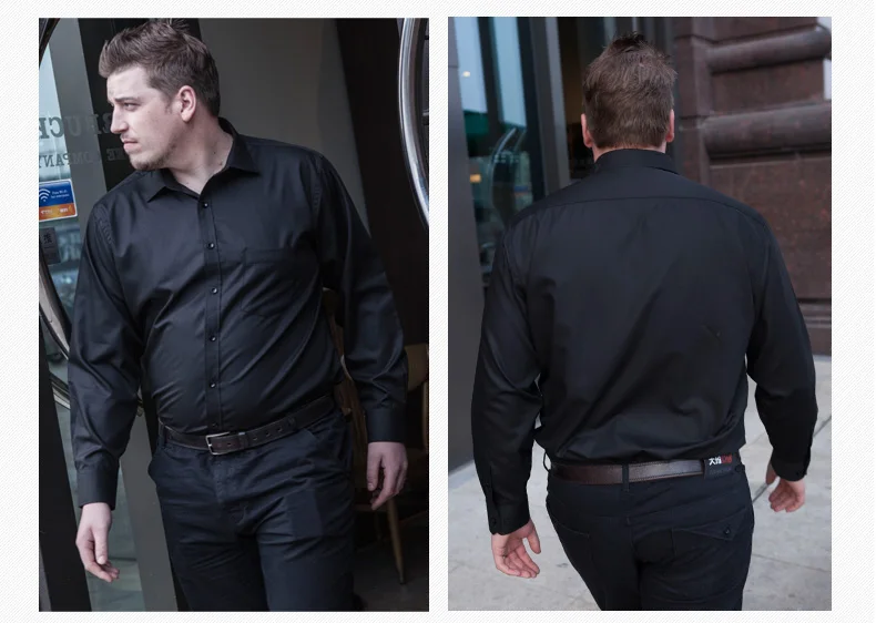 Plus size Summer Spring shirt men long sleeve 8XL 9XL 10XL 12XL shirt White black oversize dress shirt 44 45 46 47 48 50 52 54