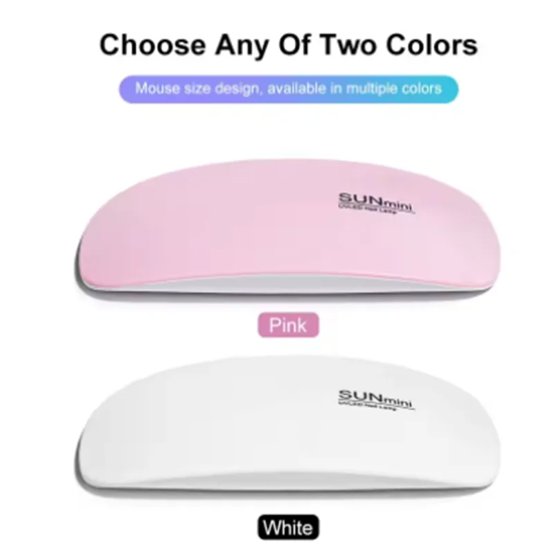 6 LED UV マニキュアランプ 6 ワットミニネイルドライヤーマシンポータブル家庭用ネイルランプポリッシュワニスを乾燥させるための USB ケーブル