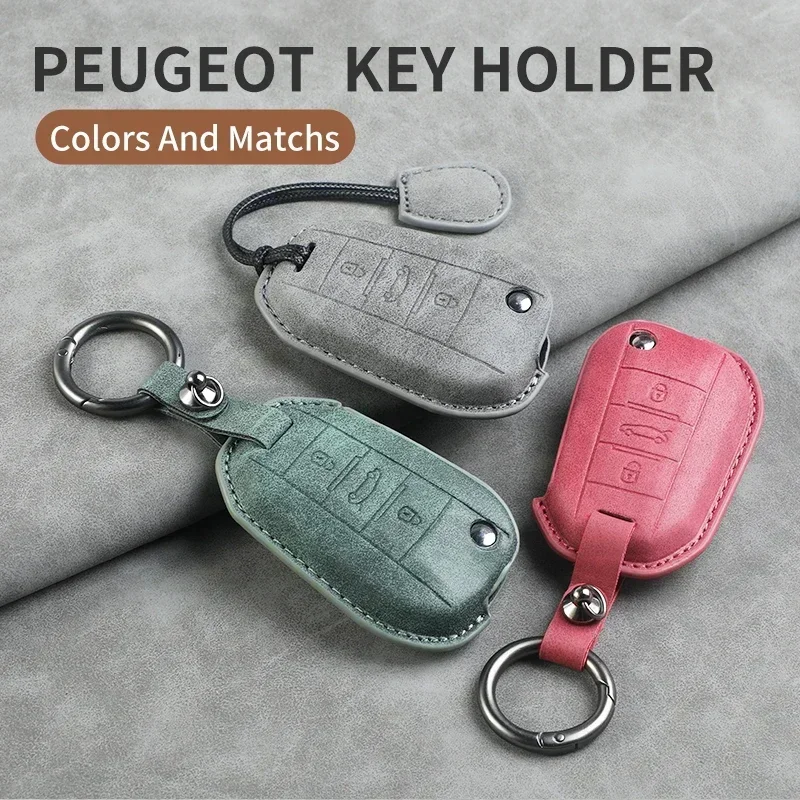 

Sheepskin Car Key Protection Shell F For Peugeot 208 308 408 508 2008 3008 4008 5008 For Citroen C3 C4 CACTUS C6 C8 Accessories