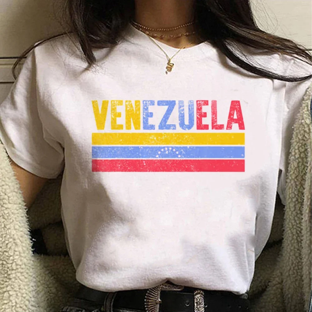 Venezuela t shirt women Japanese Y2K Tee girl harajuku 2000s graphic clothing