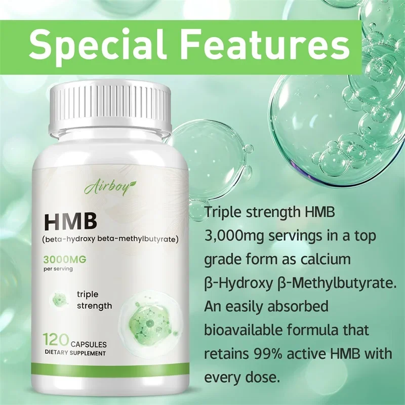 HMB Supplement - Supports Muscle Recovery, Reduces Skeletal Muscle Damage, Increases Strength, and Prevents Muscle Loss