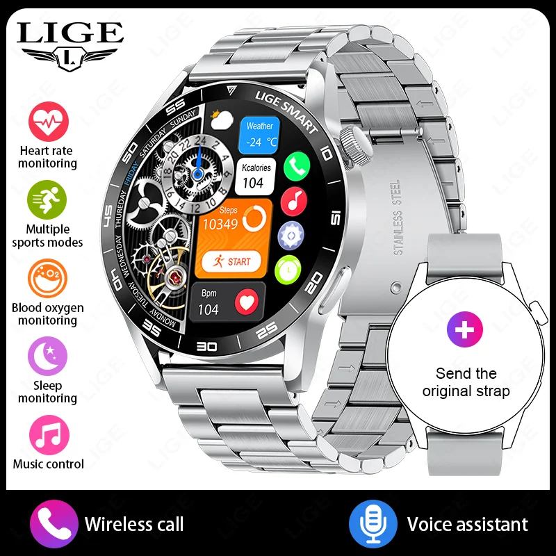 FOXBOX Smart Watch Health Sports Fitness Tracker Sleep Monitor Bluetooth Call Business Waterproof Luxury Smartwatch Men Women
