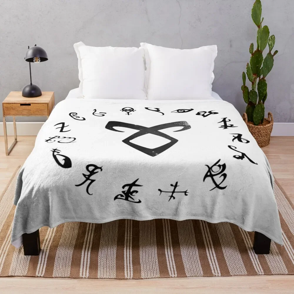 

Shadowhunter runes Throw Blanket cosplay anime Furry Thermals For Travel For Sofa Thin Blankets