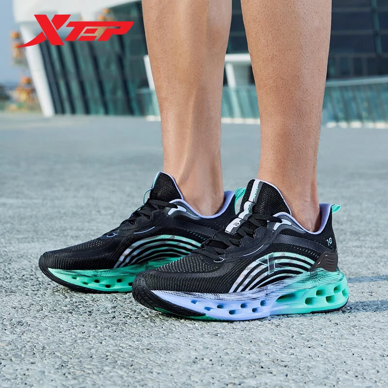 Xtep Reactive Coil 10.0 Running Shoes Men Shock Absorption Non-Slip Sports Shoes Breathable Mesh Male Sneakers 977219110003