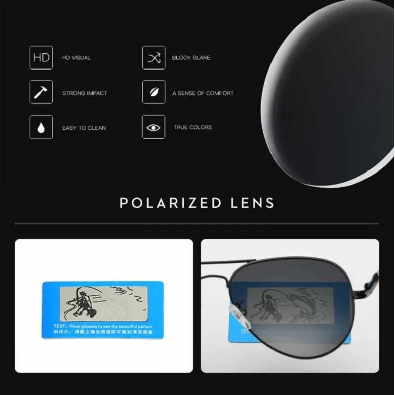 Lunettes de soleil polarisées à monture métallique pour hommes et femmes, verres solaires de styliste de marque, lunettes de conduite UV400