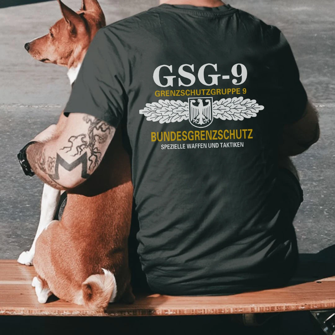 2026 Summer New Tough Guy Workwear Armor Blue Label German Agent Series GS-G-9 Team Theme Short-sleeved Shirt