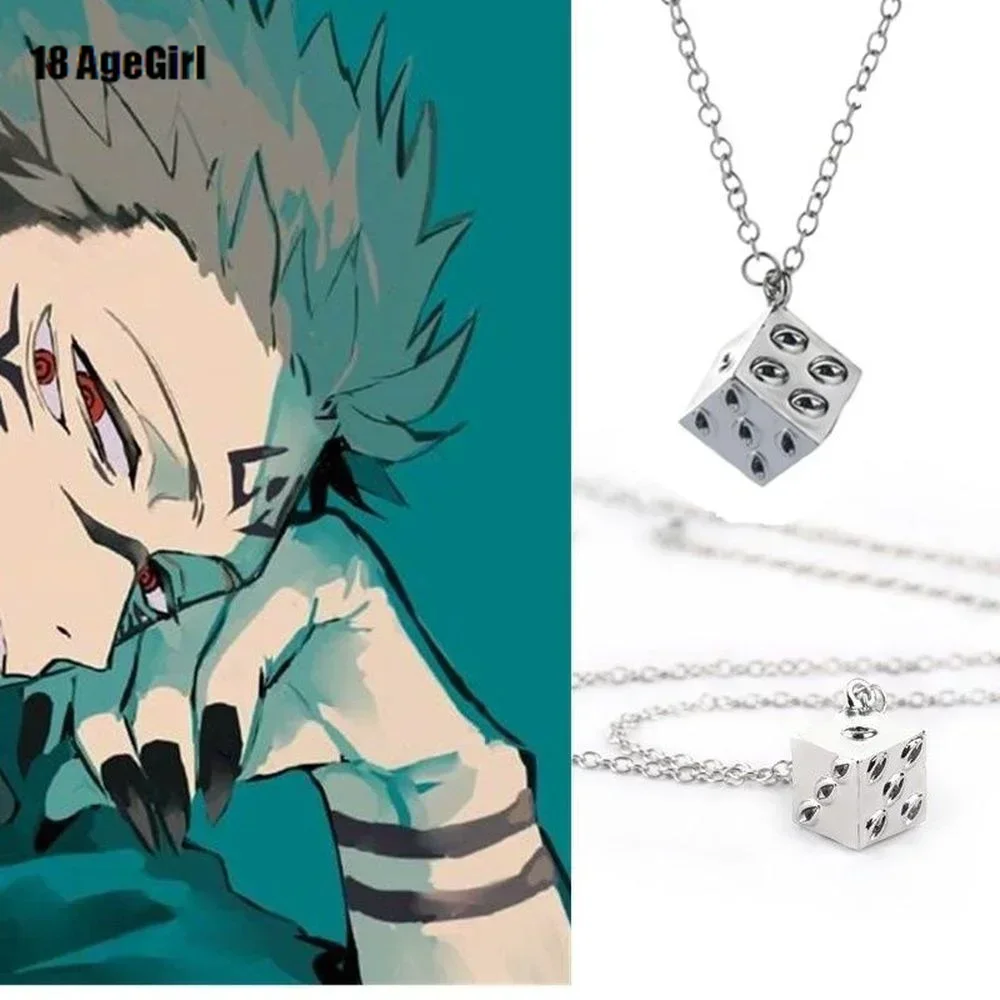 Anime necklace Jujutsu Kaisen, JJK pendant, anime accessories, Rubik's cube Sukuna pendant, jewelry gift, comprehensive sales