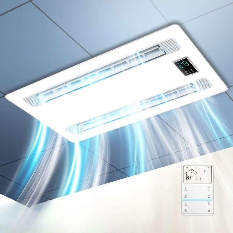 2-in-1 Kitchen Cooling Fan with Light Air Conditioner Type Bathroom Integrated Ceiling Embedded Cooler Ventilation