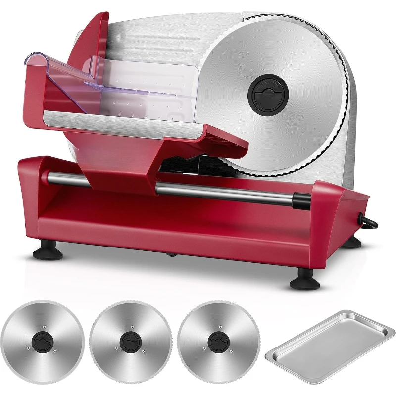 250W Meat Slicer Machine for Home,with Stainless Steel Tray & Three 7.5