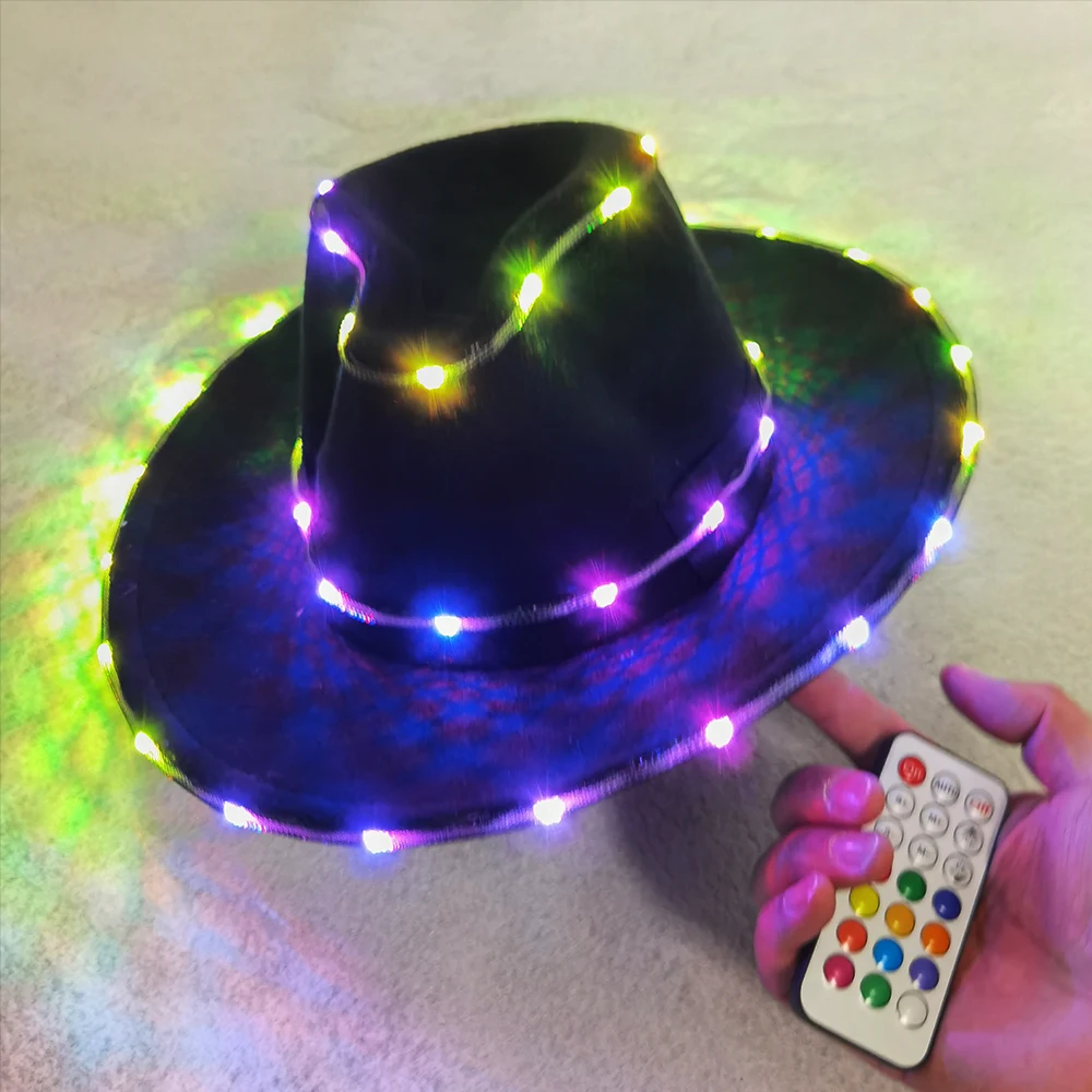 Full color Cool LED Hat Party Luminous Cap Neon LED Light Costume Party Fluorescent DJ BAR Dance Performances Carnival Party