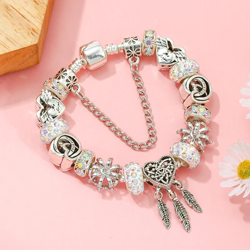 BAOPON Silber Überzogene Charm Armband Für Frauen Männer Mit MOM IMMER Perlen Armband Armreifen Schmuck Geschenk Großhandel Dropshipping