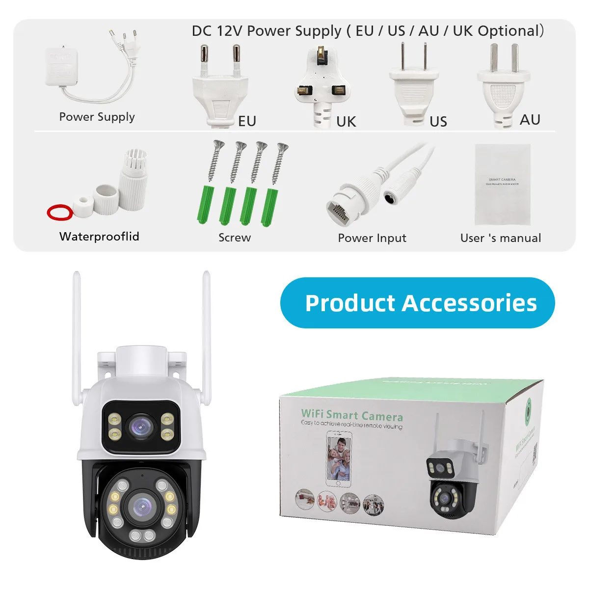 Security-Protection 8MP 4K WIFI Surveillance PTZ Camera Waterproof Outdoor Wireless smart Home Camera Dual Lens ICsee IP CCTV AI