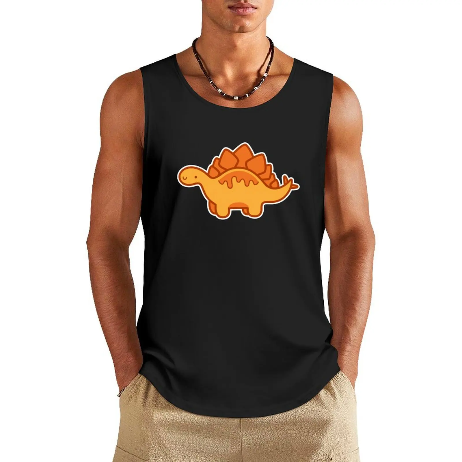 

Cute Dino Tank Top anime t-shirts vest men gym for men summer clothes