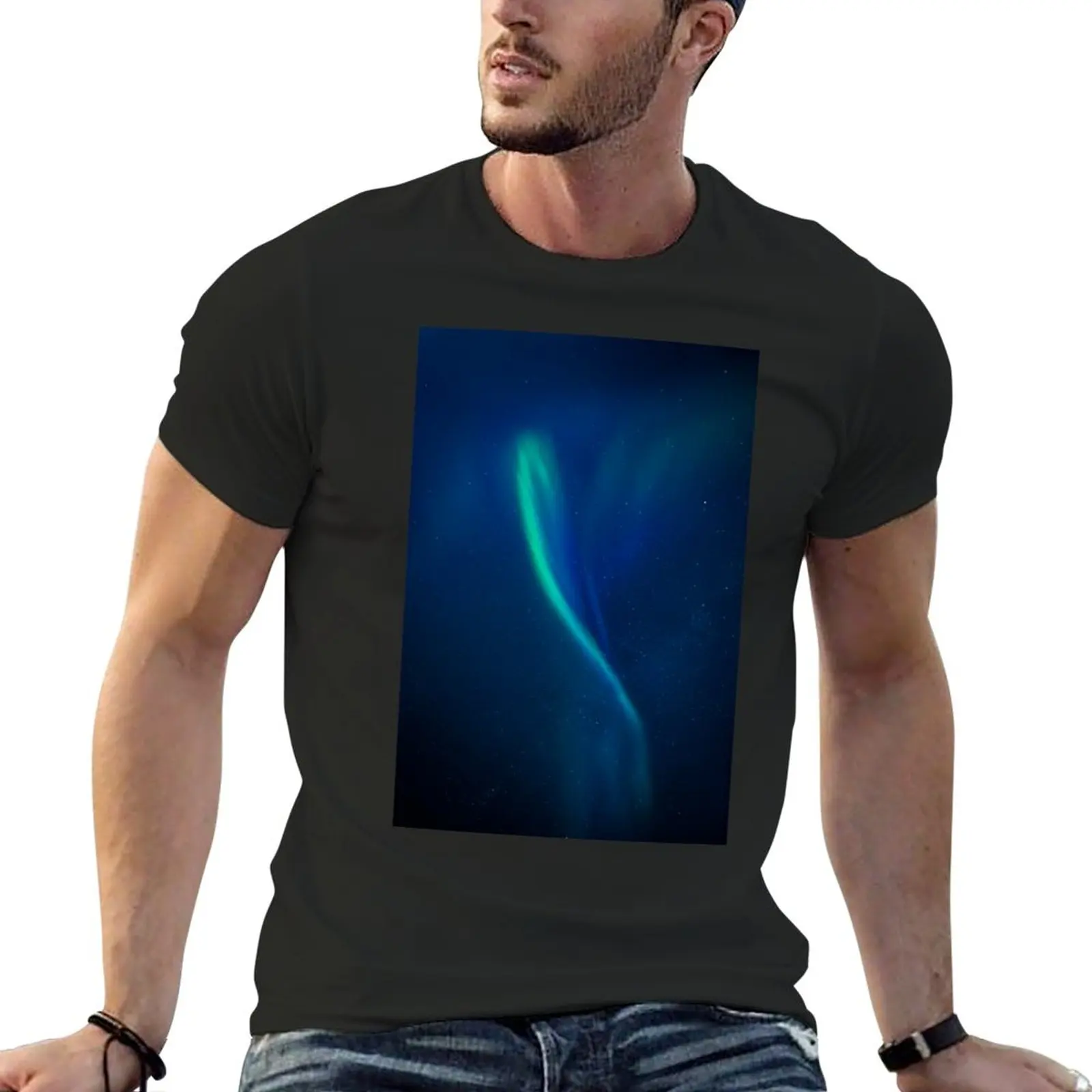 Aurora Borealis # 6 T-Shirt Short sleeve tee plus sizes mens graphic t-shirts hip hop