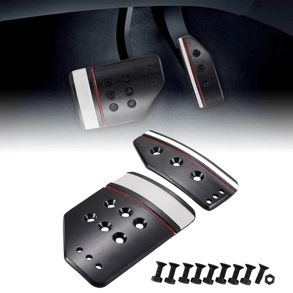 Manual / Auto Car Pedals Clutch Brake Accelerator Racing Foot Pedals Cover Wear-resistant Aluminum Foot Pedal Accessories