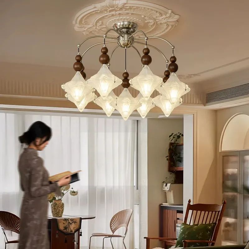 for Bauhaus Modern Minimalist Antique Retro American Creative Chandelier for Living Room Hall Bedroom Main Light Designer
