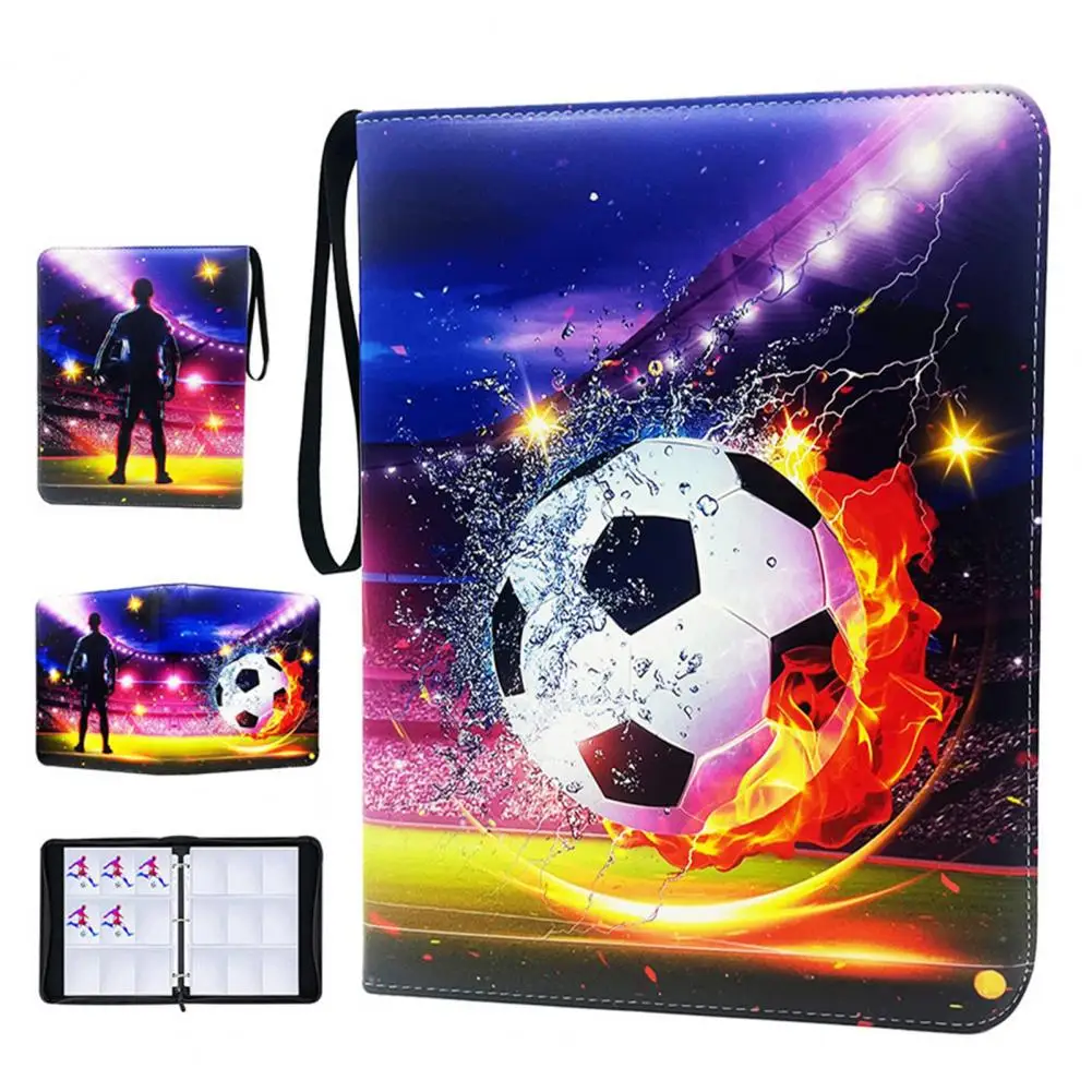 Card Carrying Case Football Trading Cards Album with 400 Pockets Zipper Closure for Waterproof Game Card Storage 50 Pages Binder