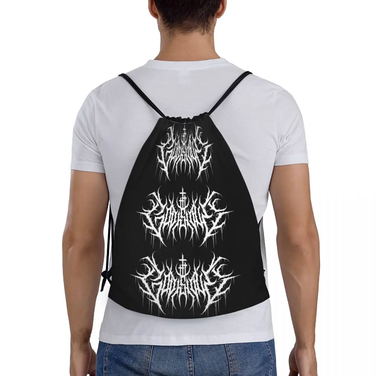 Plecak ze sznurkiem siłownia torba na siłownię dla mężczyzn z nadrukiem boga jest miłością Death Metal dla kobiet Heavy Rock Gift Backpack